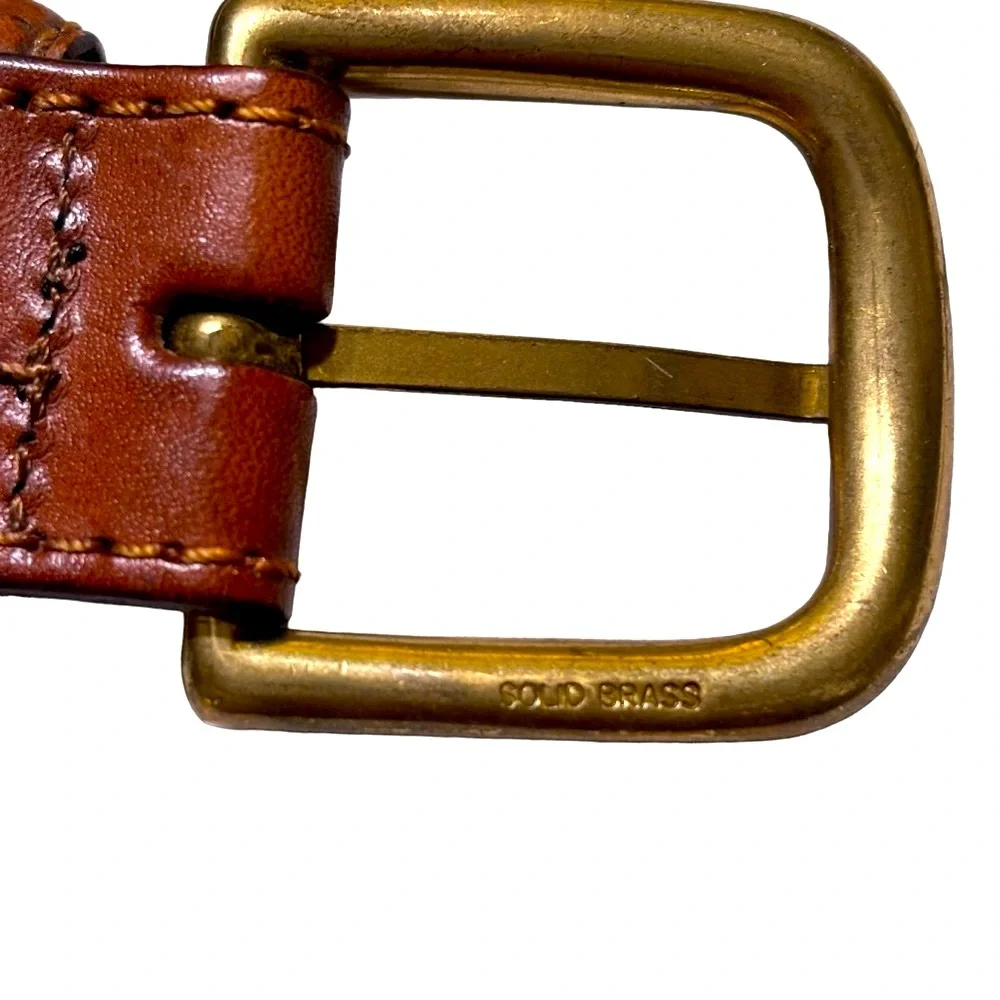 Brighton Vintage Link Leather belt solid brass buckle Excellent condition sz 36